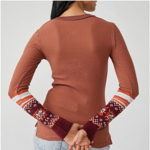 Med Free People WE THE FREE Mikah Thermal in Autumn combo Stunning Colors! - Picture 2 of 13